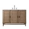 James Martin Vanities Portland 48in Single Vanity Whitewashed Walnut w/ 3 CM Carrara Marble Top 620-V48-WW-3CAR - alternate 1
